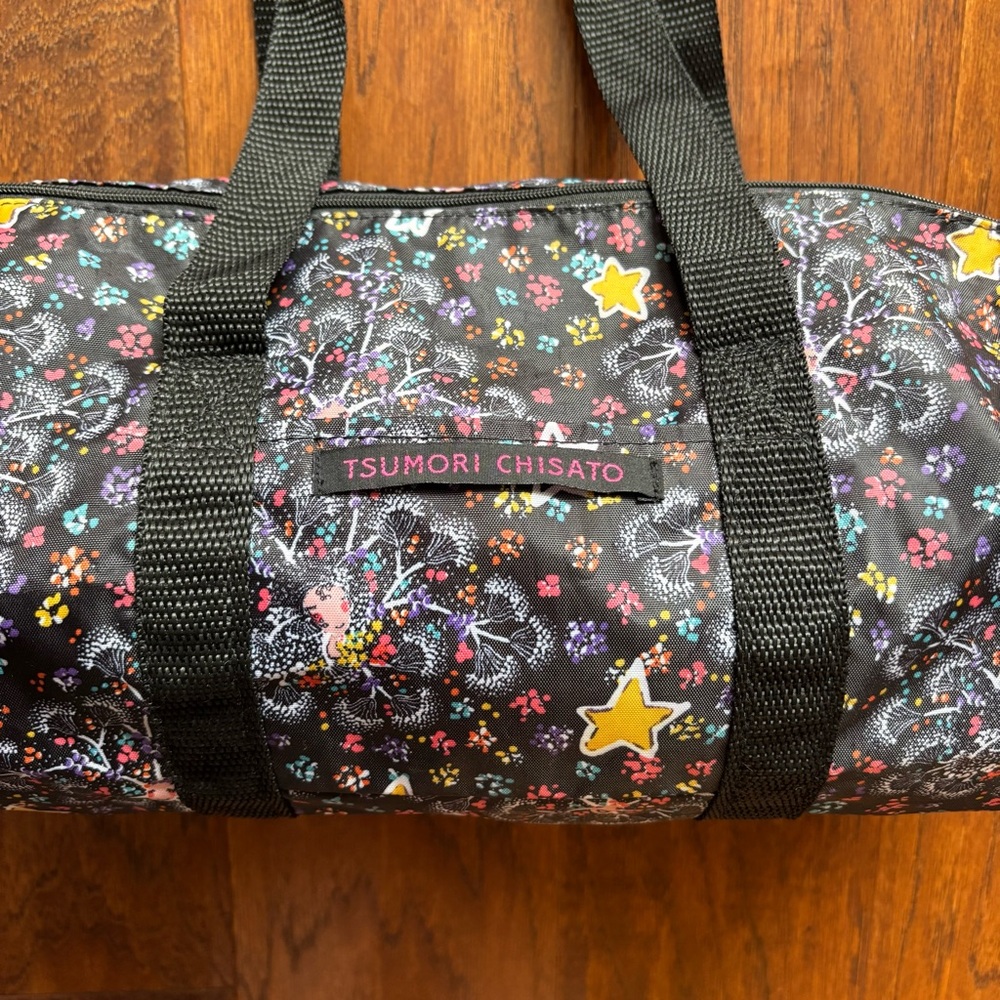 Tsumori Chisato Black Duffle Bag Floral Star Pattern | J-Fashion/Decora - Picture 3 of 8